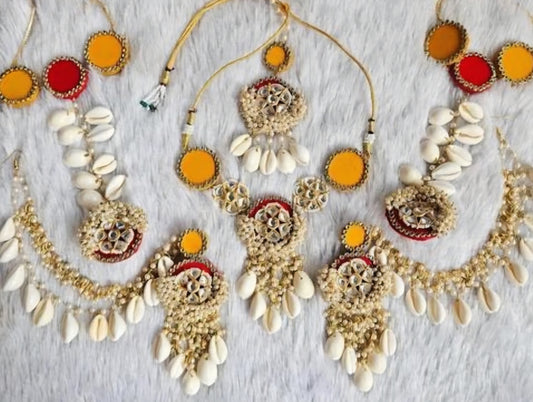 Yellow red haldi set