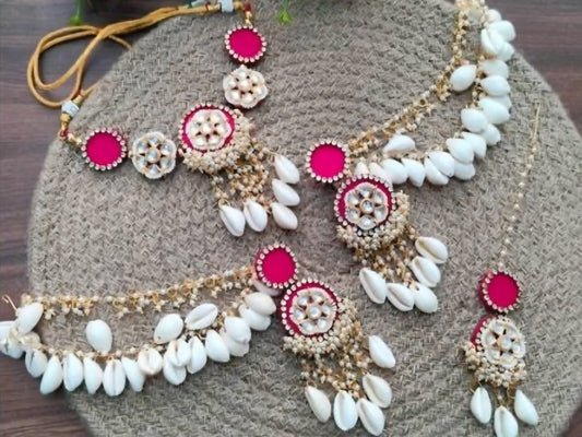 Haldi set hot pink